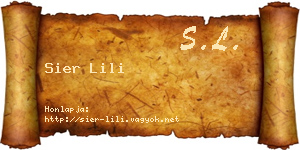 Sier Lili névjegykártya