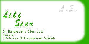 lili sier business card